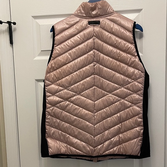 Calvin Klein Performance Quilted Vest in Metallic Pink and Black - Picture 3 of 6